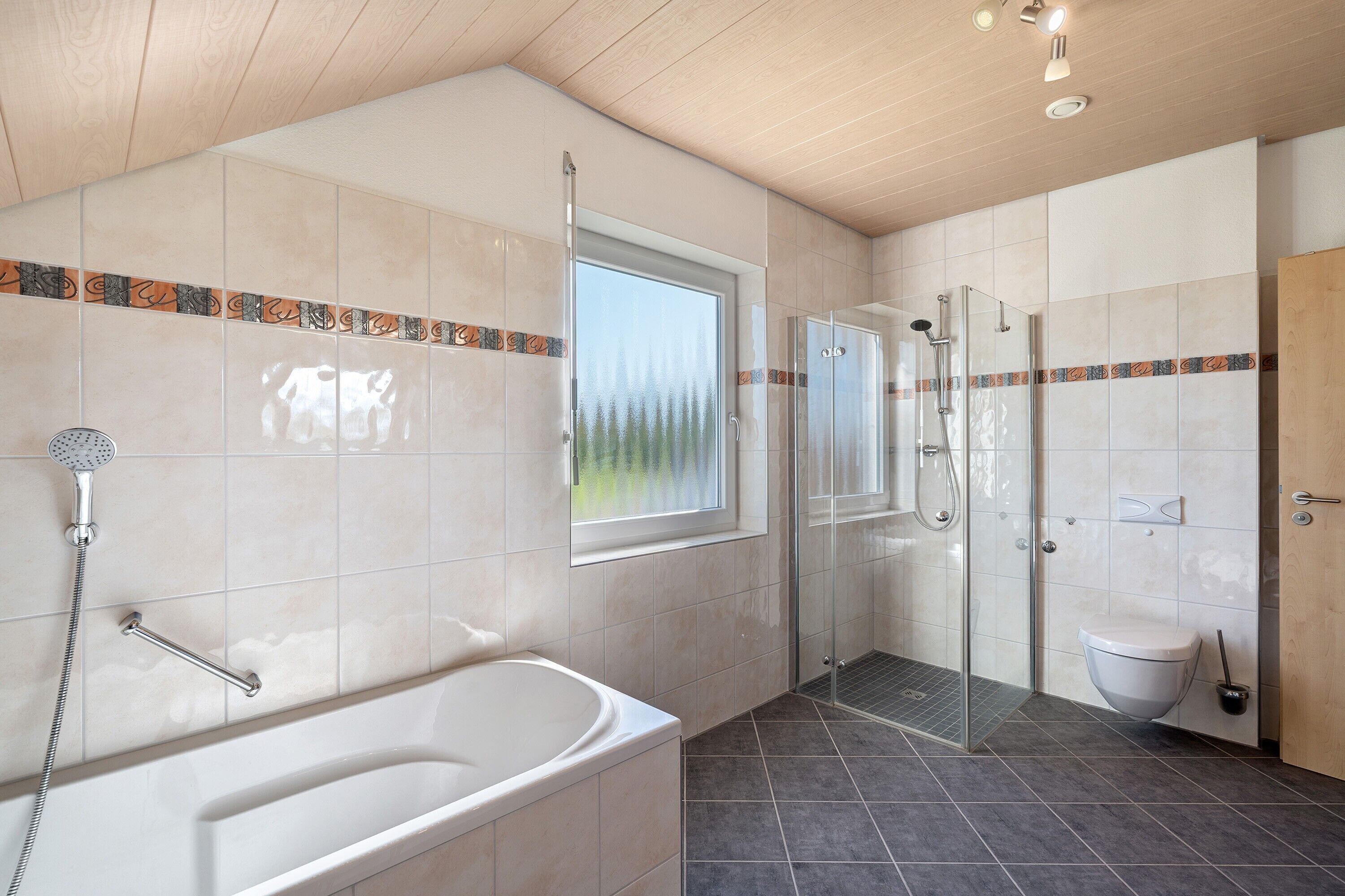 Dusche, kostenlose Toilettenartikel, Haartrockner, Handtücher