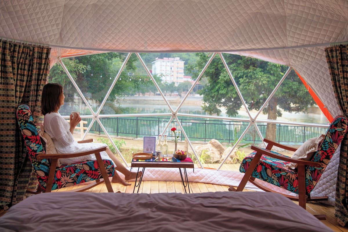 Deluxe Glamping | Wi-Fi ฟรี, ผ้าปูที่นอน