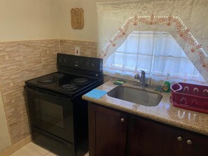 Fridge, microwave, oven, toaster