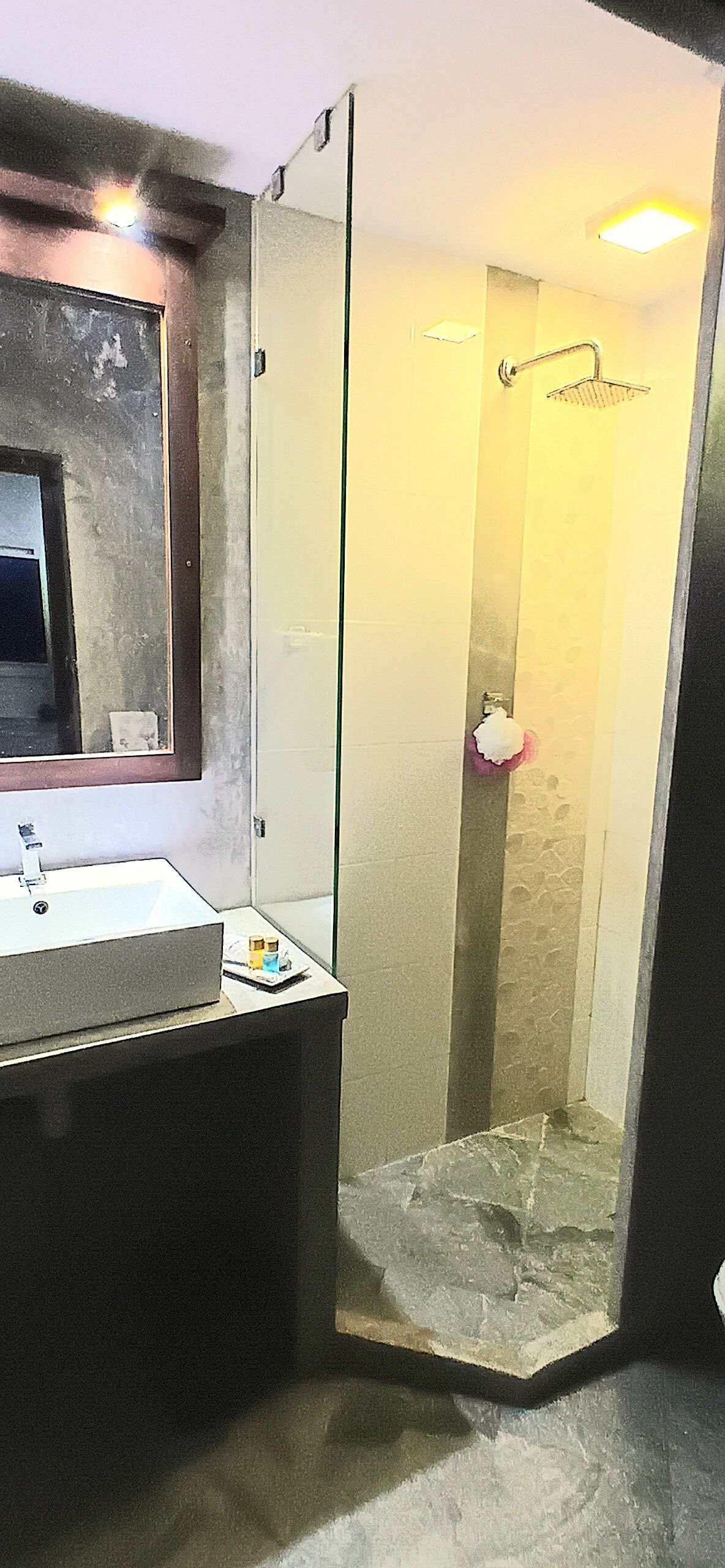 Ducha, secador de pelo, bidé y toallas