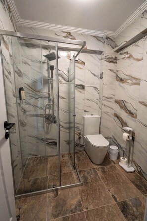 Regadera, amenidades de baño gratuitas, secadora de cabello, toallas 