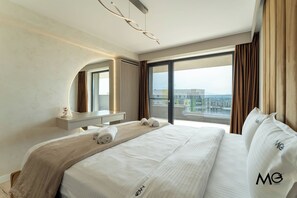 Apartament Deluxe, vistes a la muntanya | Roba de llit d'alta qualitat i cobrellits