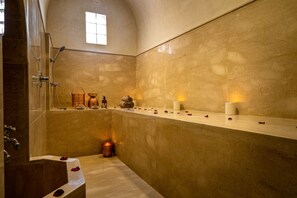 Turkish bath, body treatments, deep-tissue massages, body wraps