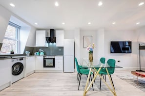 Fridge, oven, dishwasher, toaster