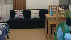Condo, 1 Bedroom, Private Pool, Pool View | Living room - Luxurious 9th Floor Studio in Quezon City With Private Pool (Quezon City)