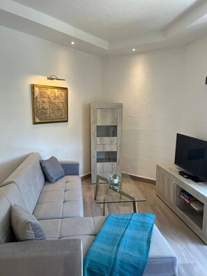 Apartment, 1 Bedroom, Balcony | Living room | Books