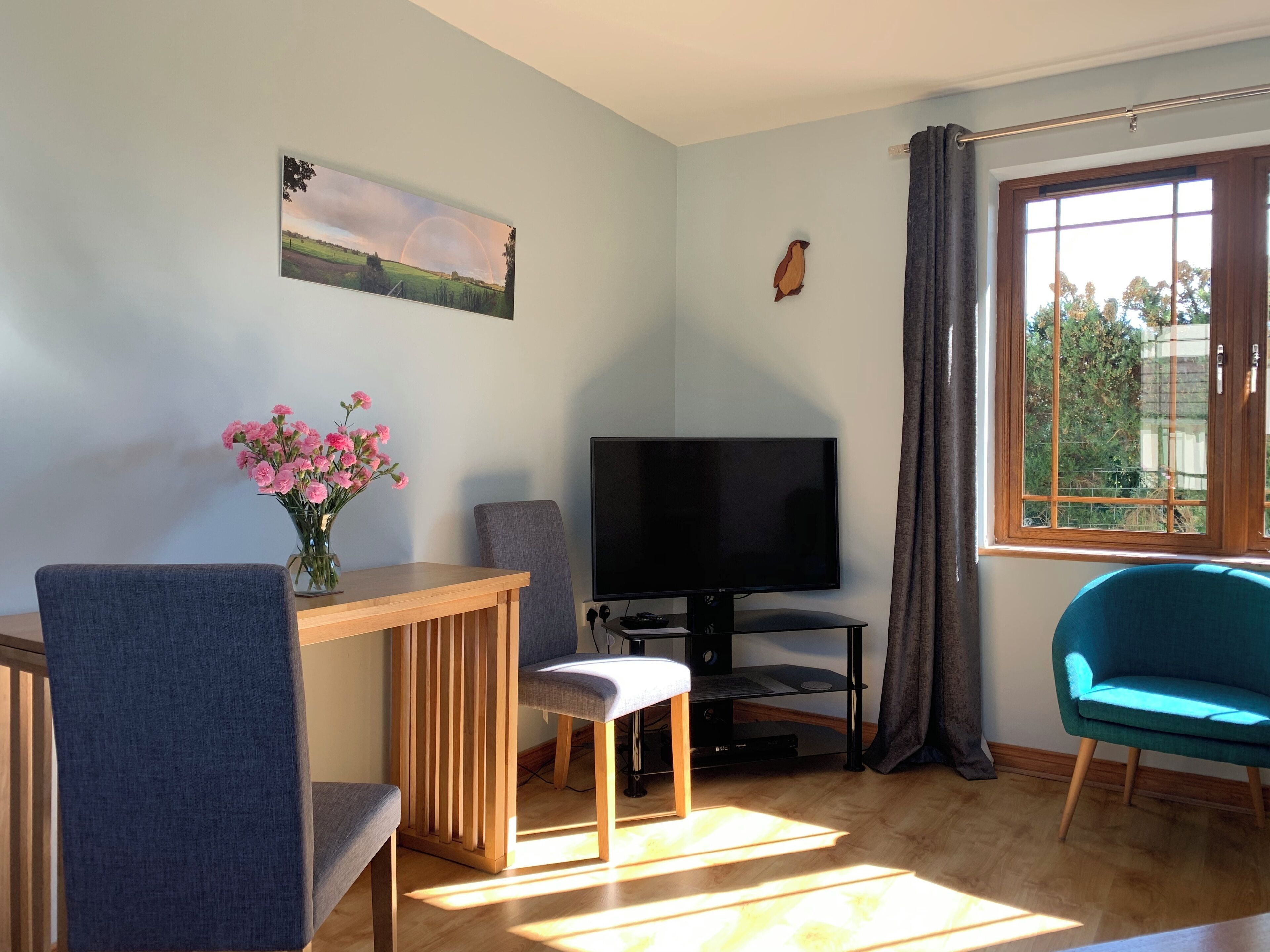 Een smart-tv, een dvd-speler en boeken