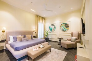 Villa, balcon, vue jardin