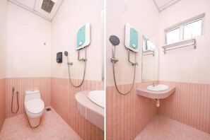 Chuveiro, secador de cabelo (mediante solicitação), toalhas de banho
