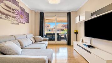 Een televisie en een dvd-speler