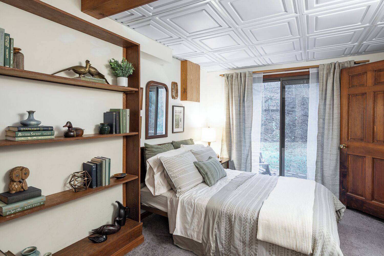 Lower level bedroom with walkout patio