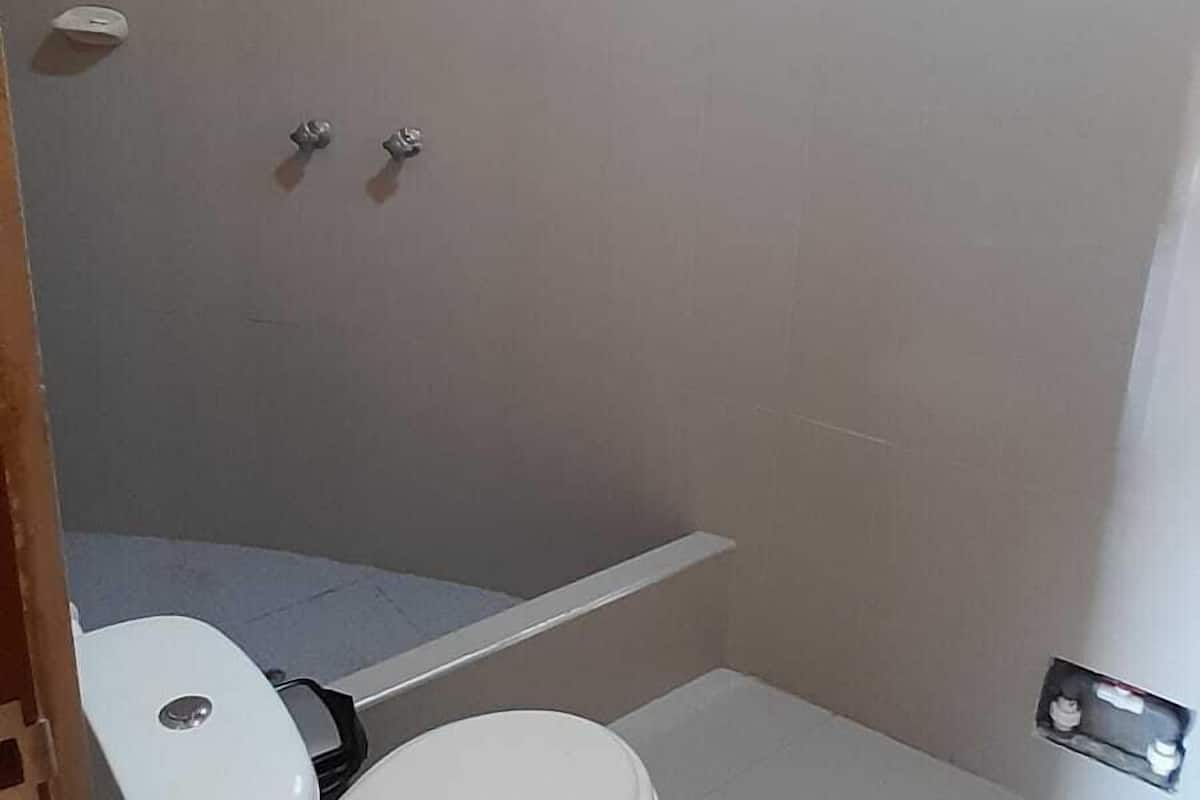 シャワー、タオル、石鹸、トイレットペーパー