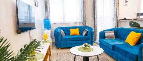 Una Smart TV, una biblioteca de música