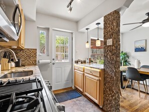 Fridge, microwave, oven, stovetop - Contemporary | Lux | Pad & Patio (Arlington)