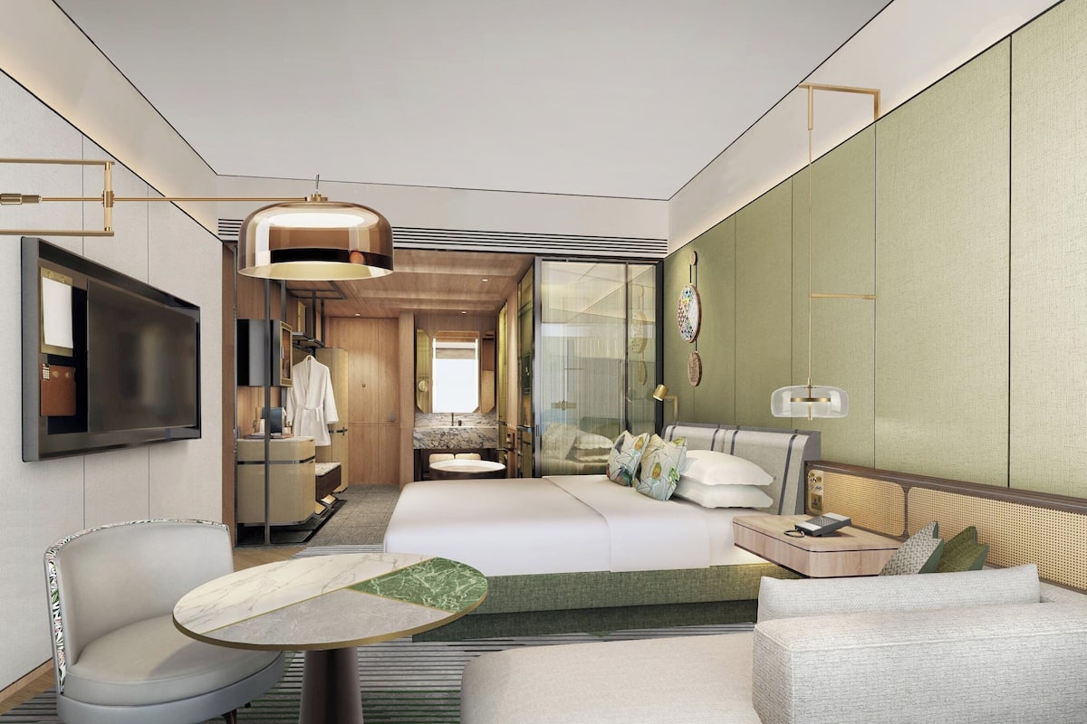 Bộ đồ giường kháng dị ứng, minibar, két bảo mật tại phòng, bàn
