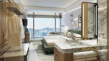 Hypo-allergenic bedding, minibar, in-room safe, desk