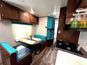 Private kitchen - MaRVelous Casita in Lovely RV Resort Pool Gym AC Fast WiFi,Great for long stay! (Magnolia)