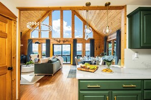 Smart TV, fireplace, books, computer monitors - Luxury Chalet Escape w/ Spa Amenities, Game Room & Endless Mountain Views (Mars Hill)