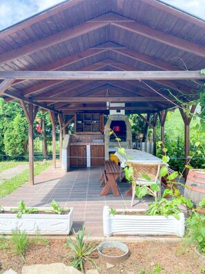 Outdoor dining - Studio with air conditioning (Hévíz)