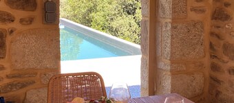 Superb Cevennes farmhouse overlooking the Beaume river