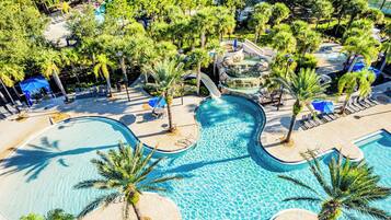 Outdoor pool, sun loungers