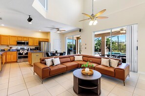 House | Living area | 55-inch Smart TV with digital channels, streaming services