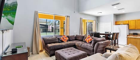 House | Living area | 55-inch Smart TV with digital channels, streaming services