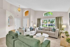 House | Living area | 55-inch Smart TV with digital channels, foosball, streaming services