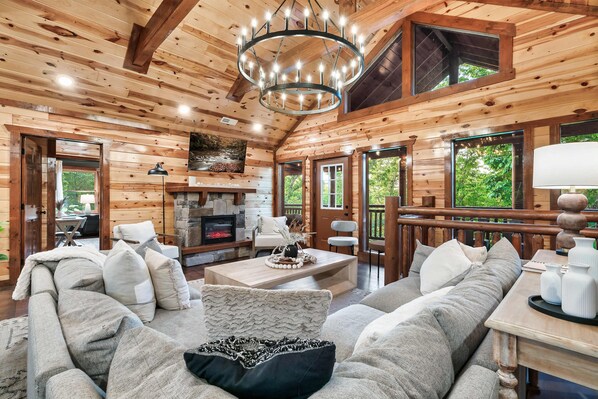 TV, fireplace, video games, offices