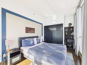 2 bedrooms, desk, iron/ironing board, travel crib - Modern Beltline Escape Sky-High Views DT Views (Calgary)