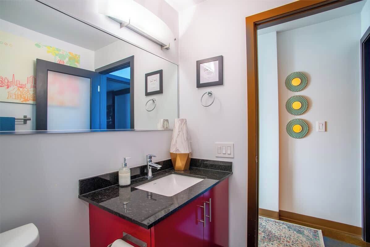 Shower, eco-friendly toiletries, hair dryer, towels