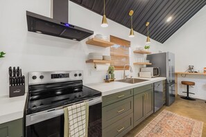 Microwave, oven, stovetop, dishwasher