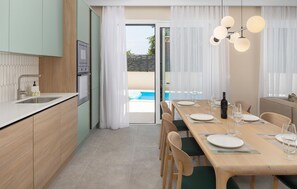Frigorifero, microonde, forno, piano cottura