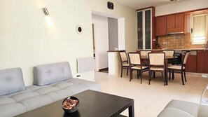Apartment, Patio, Beachside | Living room - Casa Elysia 1BR with Beach & Pool (Platanias)
