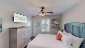 3 bedrooms, individually decorated, individually furnished, bed sheets
