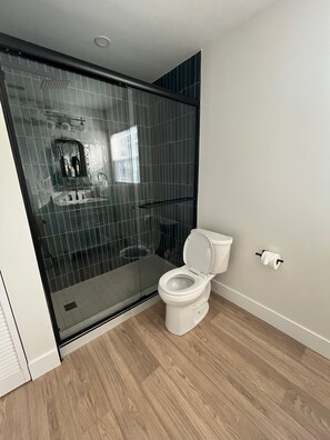 Hair dryer, towels, toilet paper