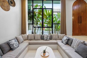 Villa, 2 Bedrooms, Resort View | Living area | 55-inch Smart TV with cable channels, Netflix, streaming services