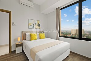 Apartment, 1 Bedroom, City View | Laptop workspace, iron/ironing board, free WiFi