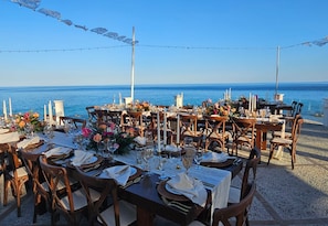 Outdoor banquet area
