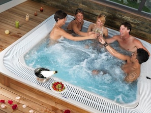 Indoor spa tub