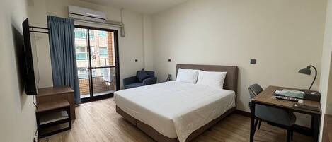 Desk, blackout curtains, iron/ironing board, free WiFi