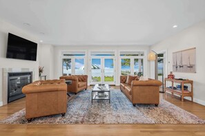 TV, foosball, offices