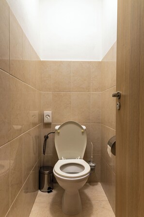 Deluxe tweepersoonskamer, airconditioning | Badkamer | Een douche, handdoeken, zeep, toiletpapier