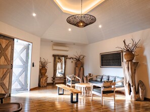Premium Villa, 2 Bedrooms, Private Pool | Living area | Flat-screen TV - Vida Homes Condo Resort (Dauin)