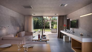 Superior Apartment, 2 Bedrooms | Living area | 32-inch plasma TV with digital channels, TV