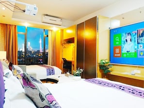 Down comforters, desk, blackout drapes, free WiFi