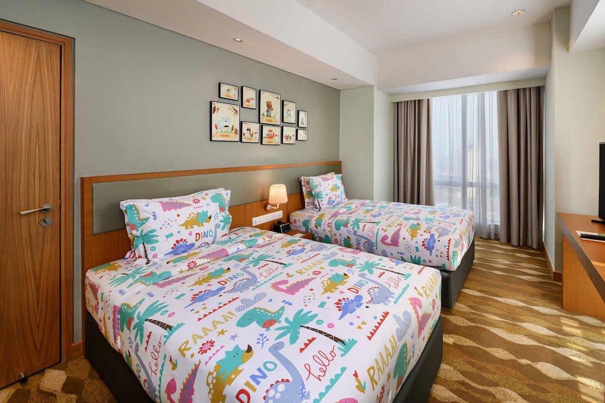 In-room safe, desk, laptop workspace, blackout curtains