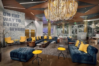 Hotel entrance and lobby at The Envoy Hotel, Autograph Collection