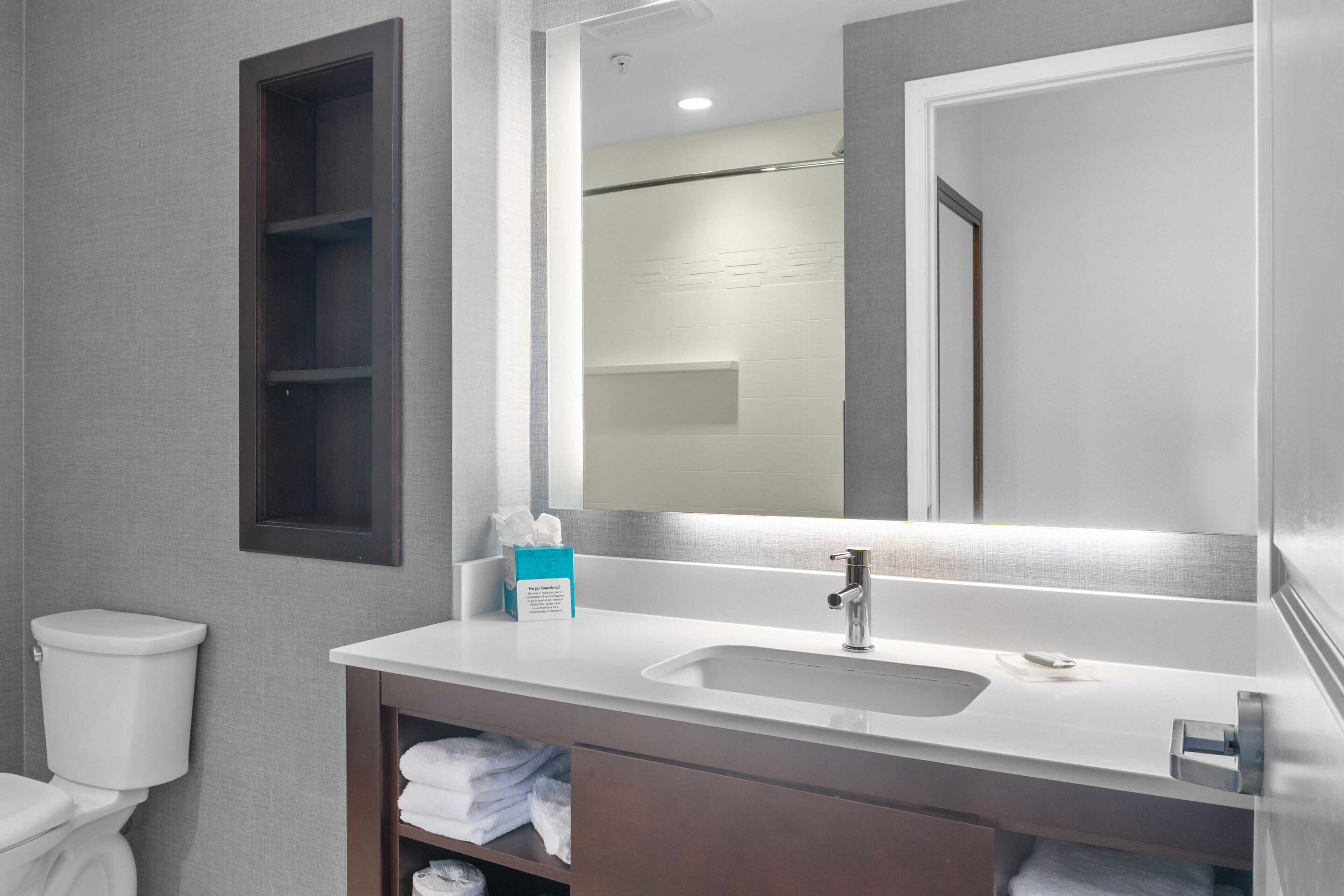 free toiletries, hair dryer, towels