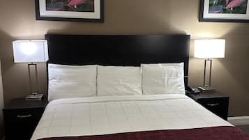 Desk, free WiFi, bed sheets